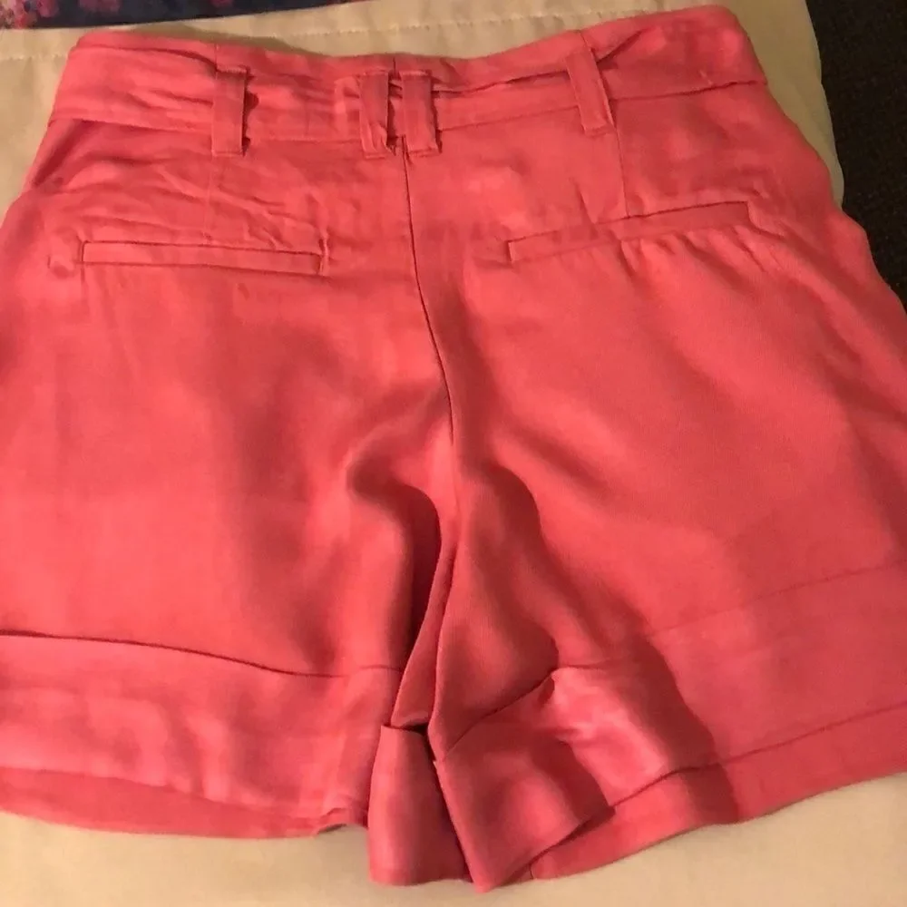 Simply Styled belted paper bag short in coral color